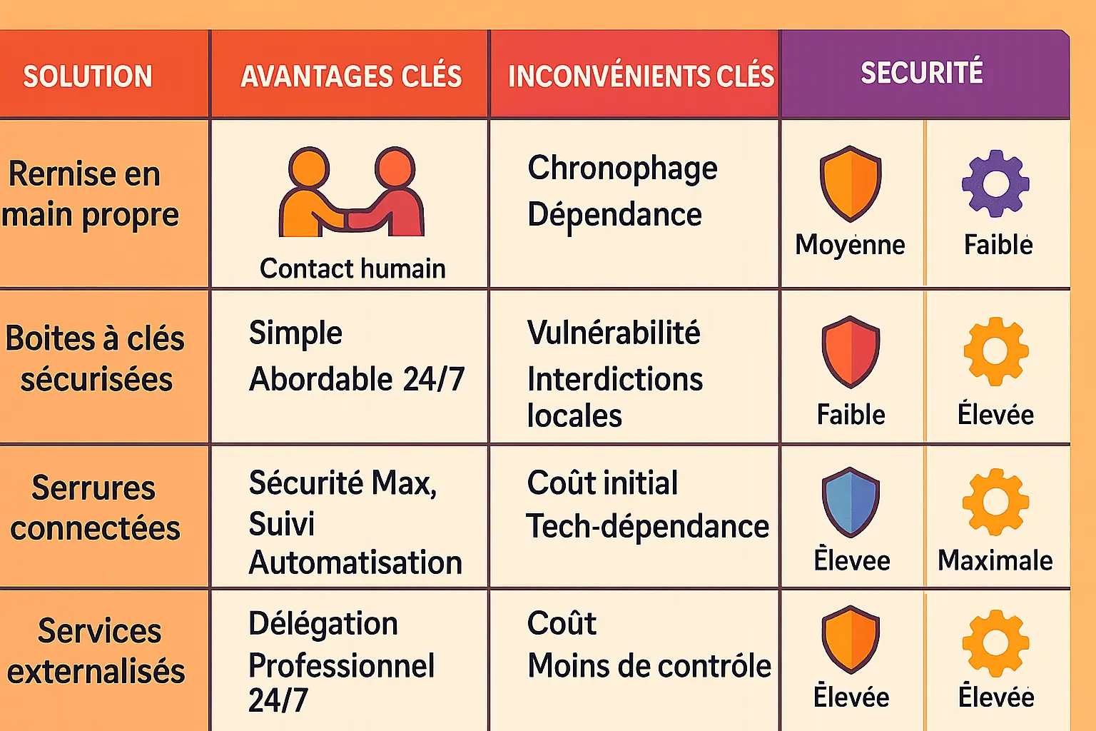 Illustration des méthodes de remise des clés en location saisonnière