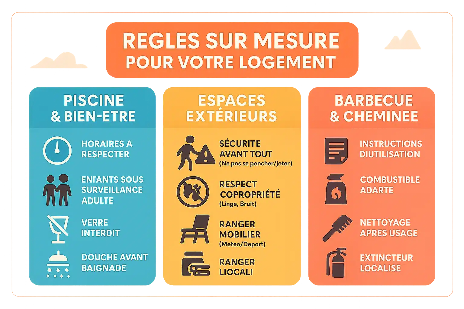 Règlement intérieur pour location saisonnière