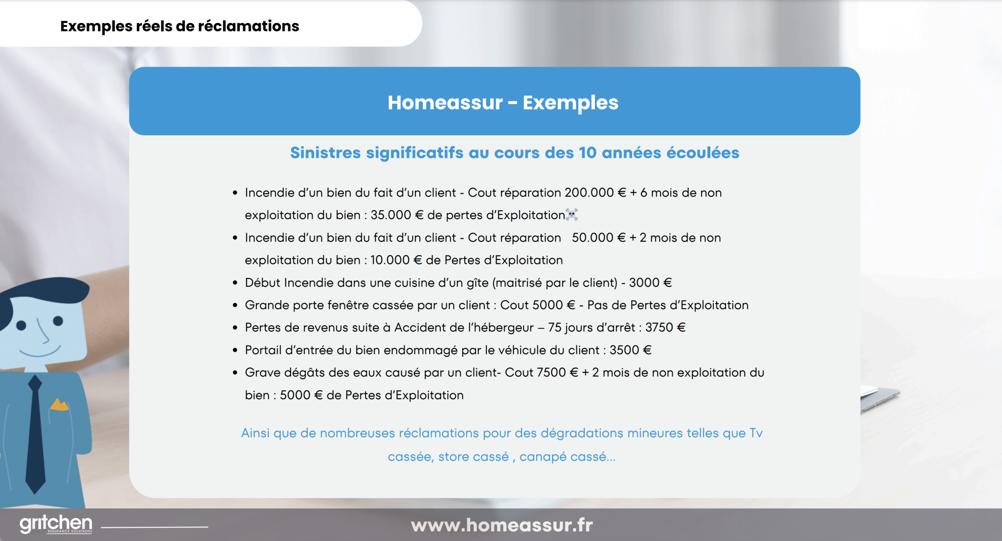 déclaration sinistres assurance pour location saisonnière