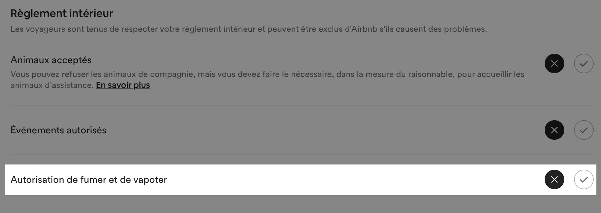 interdiction de fumer airbnb
